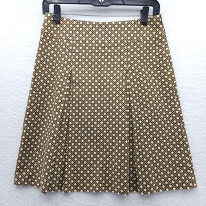 Talbots A-Line Skirt Womens 2P Multicolor Geometric Print Lined Pleated Side Zip